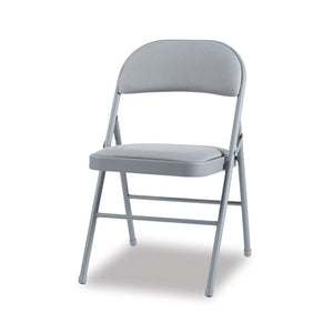 Steel Folding Chair, Light Gray Seat-light Gray Back, Light Gray Base, 4-carton