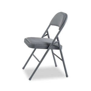 Steel Folding Chair, Light Gray Seat-light Gray Back, Light Gray Base, 4-carton