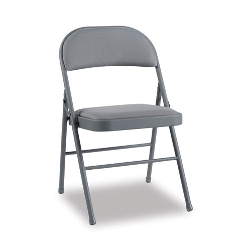 Steel Folding Chair, Light Gray Seat-light Gray Back, Light Gray Base, 4-carton