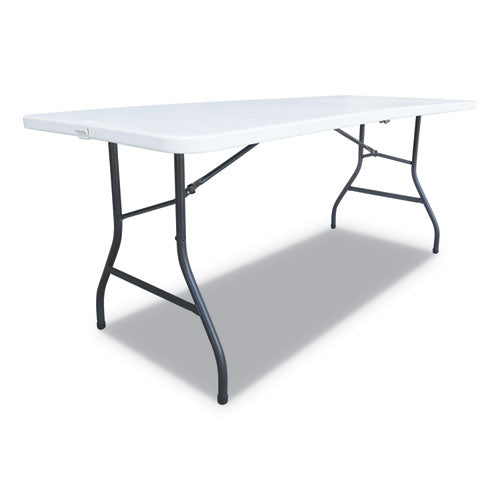 ESALEFR72H - Fold-In-Half Resin Folding Table, 71w X 30d X 29h, White