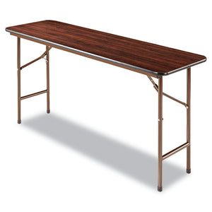 ESALEFT726018MY - Wood Folding Table, Rectangular, 60w X 18d X 29h, Mahogany