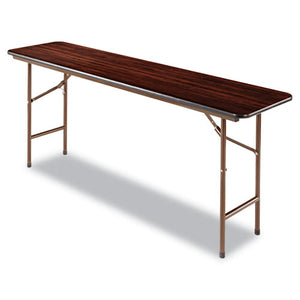 ESALEFT727218MY - Wood Folding Table, Rectangular, 72w X 18d X 29h, Mahogany
