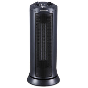 ESALEHECT17 - Mini Tower Ceramic Heater, 7 3-8"w X 7 3-8"d X 17 3-8"h, Black