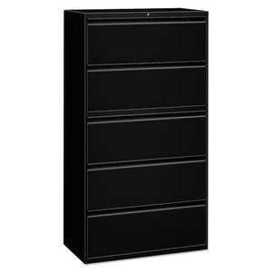 ESALELF3667BL - FIVE-DRAWER LATERAL FILE CABINET, 36W X 18D X 64 1-4H, BLACK