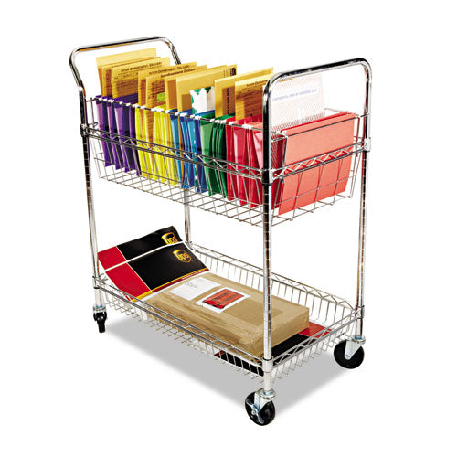 ESALEMC3518SR - Carry-All Cart-mail Cart, Two-Shelf, 34-7-8w X 18d X 39-1-2h, Silver