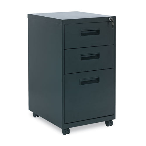 ESALEPABBFBL - Three-Drawer Metal Pedestal File, 14 7-8w X 19-1-8d X 27-3-4h, Black