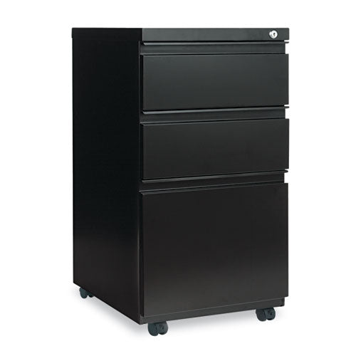 ESALEPBBBFBL - Three-Drawer Metal Pedestal File With Full-Length Pull, 14 7-8w X 19 1-8d, Black