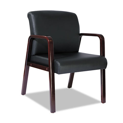 ESALERL4319M - Alera Reception Lounge Series Guest Chair, Mahogany-black Leather