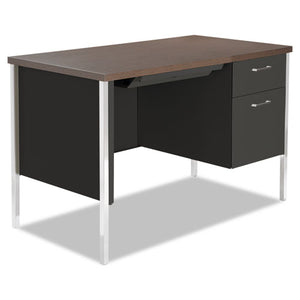 ESALESD4524BM - SINGLE PEDESTAL STEEL DESK, METAL DESK, 45-1-4W X 24D X 29-1-2H, MOCHA-BLACK