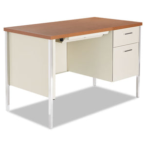 ESALESD4524PC - Single Pedestal Steel Desk, Metal Desk, 45-1-4w X 24d X 29-1-2h, Cherry-putty