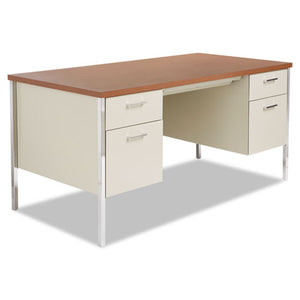 ESALESD6030PC - Double Pedestal Steel Desk, Metal Desk, 60w X 30d X 29-1-2h, Cherry-putty