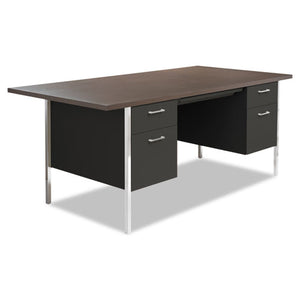 ESALESD7236BM - DOUBLE PEDESTAL STEEL DESK, METAL DESK, 72W X 36D X 29-1-2H, MOCHA-BLACK