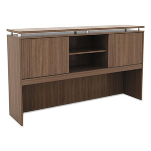 ESALESE266615WA - Alera Sedina Series Hutch With Sliding Doors, 66w X 15d X 42 1-2h, Modern Walnut