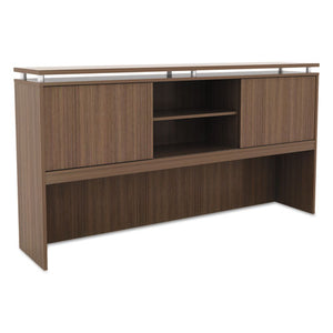 ESALESE267215WA - Alera Sedina Series Hutch With Sliding Doors, 72w X 15d X 42 1-2h, Modern Walnut