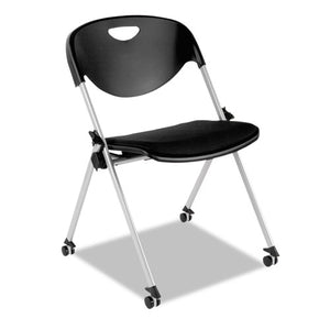 ESALESL651 - ALERA SL SERIES NESTING STACK CHAIR WITH CASTERS, BLACK, 2-CARTON