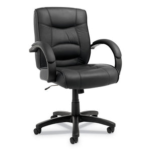 ESALESR42LS10B - Alera Strada Series Mid-Back Swivel-tilt Chair W-black Top-Grain Leather