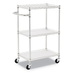 ESALESW322416SR - 3-SHELF WIRE CART WITH LINERS, 28 1-2" X 16" X 39", SILVER, 500 LBS CAPACITY