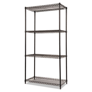 ESALESW503618BL - NSF CERTIFIED INDUSTRIAL 4-SHELF WIRE SHELVING KIT, 36 X 18 X 72, BLACK