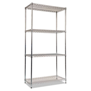 ESALESW503618SR - NSF CERTIFIED INDUSTRIAL 4-SHELF WIRE SHELVING KIT, 36 X 18 X 72, SILVER