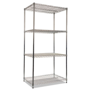 ESALESW503624SR - NSF CERTIFIED INDUSTRIAL 4-SHELF WIRE SHELVING KIT, 36 X 24 X 72, SILVER