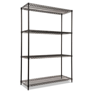 ESALESW504818BL - NSF CERTIFIED INDUSTRIAL 4-SHELF WIRE SHELVING KIT, 48 X 18 X 72, BLACK