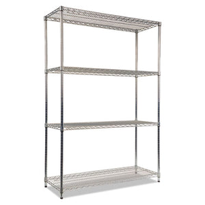 ESALESW504818SR - NSF CERTIFIED INDUSTRIAL 4-SHELF WIRE SHELVING KIT, 48 X 18 X 72, SILVER