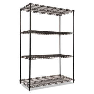 ESALESW504824BL - NSF CERTIFIED INDUSTRIAL 4-SHELF WIRE SHELVING KIT, 48 X 24 X 72, BLACK