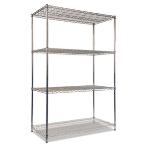 ESALESW504824SR - NSF CERTIFIED INDUSTRIAL 4-SHELF WIRE SHELVING KIT, 48 X 24 X 72, SILVER