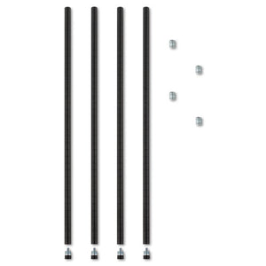 ESALESW59PO36BL - Stackable Posts For Wire Shelving, 36 "high, Black, 4-pack