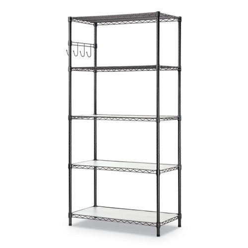 ESALESW653618BA - 5-SHELF WIRE SHELVING KIT, 5 SHELVES, 36" X 18" X 72", BLACK ANTHRACITE