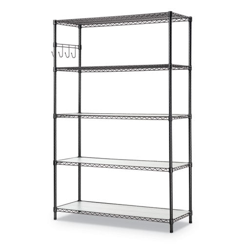 ESALESW654818BA - 5-SHELF WIRE SHELVING KIT, 5 SHELVES, 48" X 18" X 72", BLACK ANTHRACITE