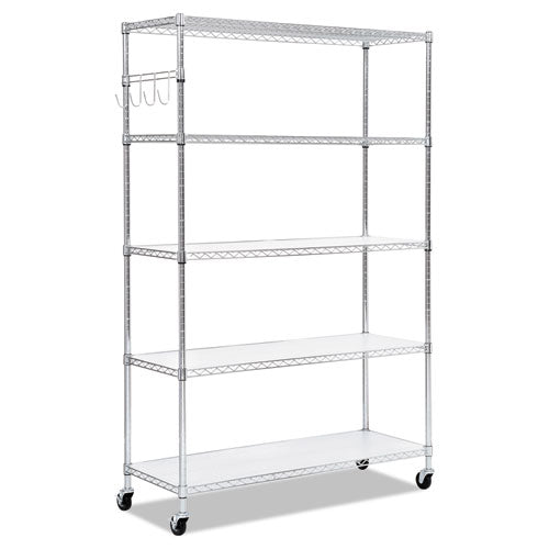 ESALESW654818SR - 5-SHELF WIRE SHELVING KIT, 48W X 18D X 72H, SILVER