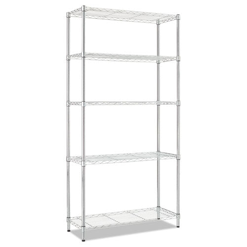 ESALESW853614SR - Residential Wire Shelving, Five-Shelf, 36w X 14d X 72h, Silver