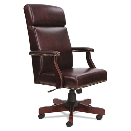 ESALETD4136 - Alera Traditional Series High-Back Chair, Mahogany Finish-oxblood Vinyl