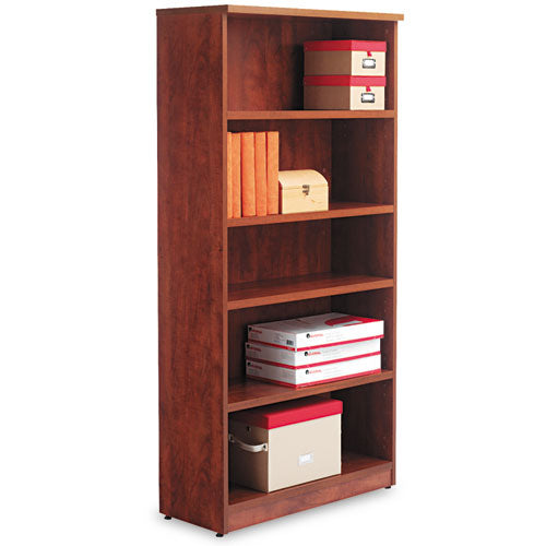 ESALEVA636632MC - Alera Valencia Series Bookcase, Five-Shelf, 31 3-4w X 14d X 65h, Medium Cherry