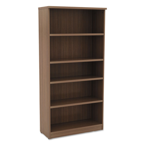 ESALEVA636632WA - Alera Valencia Series Bookcase, Five-Shelf, 31 3-4w X 14d X 65h, Modern Walnut