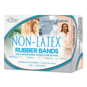 Antimicrobial Non-latex Rubber Bands, Size 64, 0.04" Gauge, Cyan Blue, 4 Oz Box, 95-box
