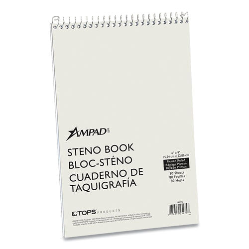 Steno Books, Pitman Rule, White Cover, 6 X 9, 80 Green Tint Sheets