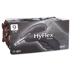 ESANS118019 - Hyflex Foam Gloves, Dark Gray-black, Size 9, 12 Pairs