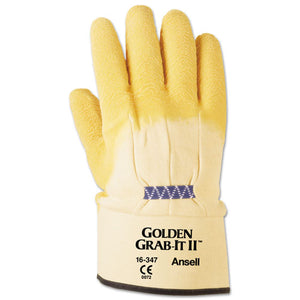ESANS1634710 - Golden Grab-It Ii Heavy-Duty Work Gloves, Size 10, Latex-jersey, Yellow, 12 Pr