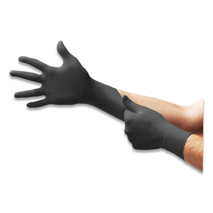 Microflex Midknight Powder-free Nitrile Gloves, 4.7 Mil Palm, 5.9 Mil Fingers, 2x-large, Black, 100-box