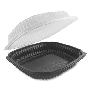 Culinary Lites Microwavable Container, 39 Oz, 9 X 9 X 3.01, Clear-black, 100-carton