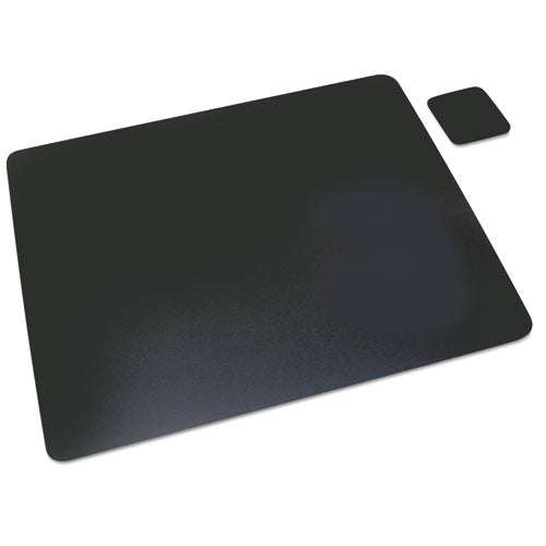 ESAOP1924LE - Leather Desk Pad W-coaster, 19 X 24, Black