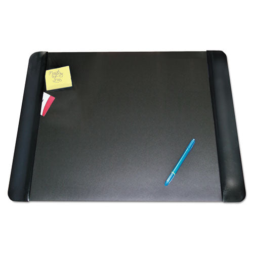 ESAOP413841 - Executive Desk Pad With Leather-Like Side Panels, 24 X 19, Black
