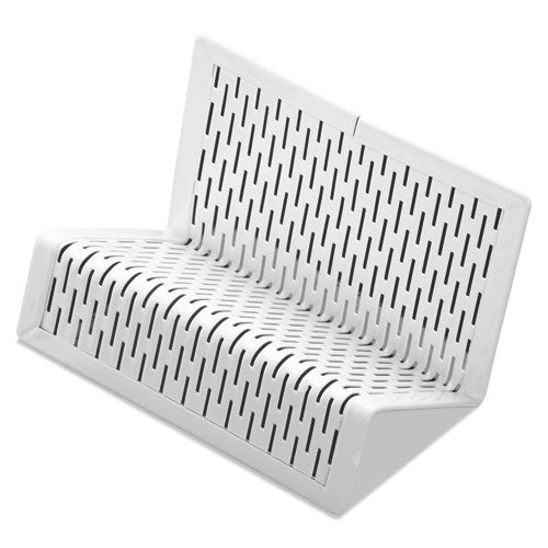 ESAOPART20001WH - Urban Collection Punched Metal Business Card Holder, Holds 50 2 X 3 1-2, White