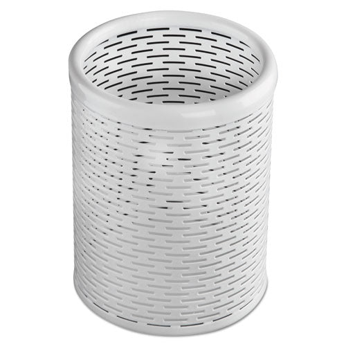 ESAOPART20005WH - Urban Collection Punched Metal Pencil Cup, 3 1-2 X 4 1-2, White