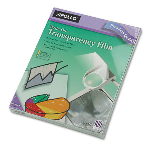 ESAPOWO100CB - Write-On Transparency Film, Letter, Clear, 100-box
