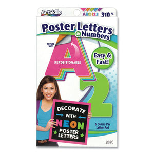 Neon Color Poster Letters And Numbers, 310-pack