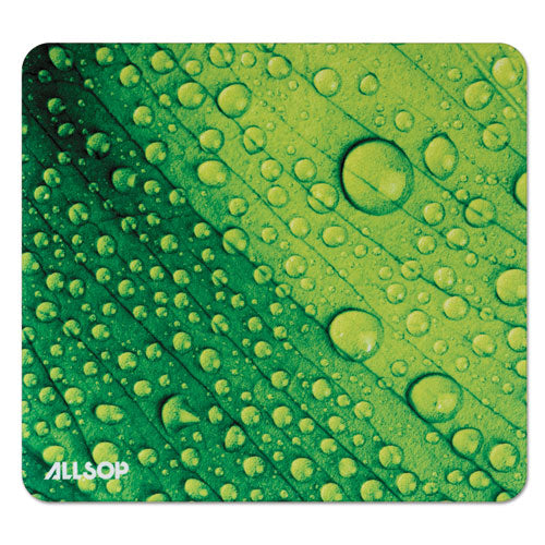 ESASP31624 - Naturesmart Mouse Pad, Leaf Raindrop, 8 1-2 X 8 X 1-10