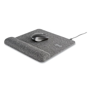 Powertrack Plush Wireless Charging Mousepad With Wrist Rest, 11.8 X 11.6 X 1.88, Gray